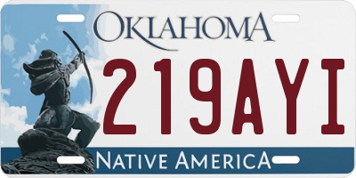 OK license plate 219AYI