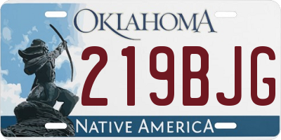 OK license plate 219BJG