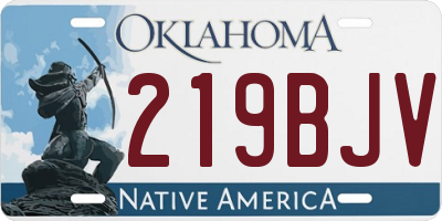 OK license plate 219BJV