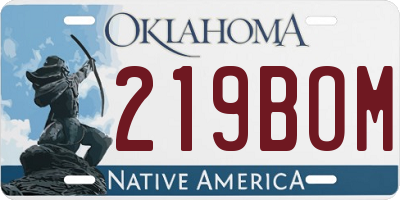 OK license plate 219BOM