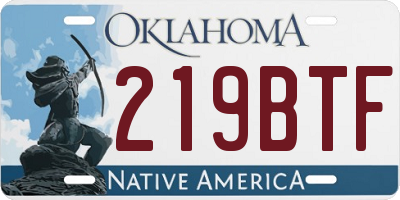 OK license plate 219BTF