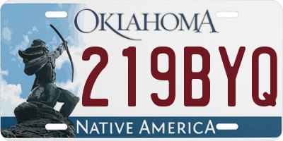 OK license plate 219BYQ