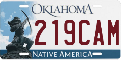 OK license plate 219CAM