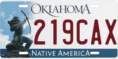 OK license plate 219CAX