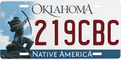 OK license plate 219CBC