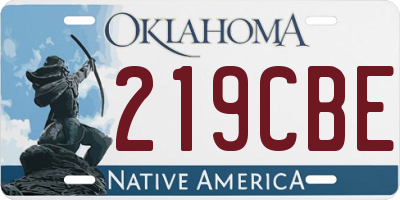 OK license plate 219CBE
