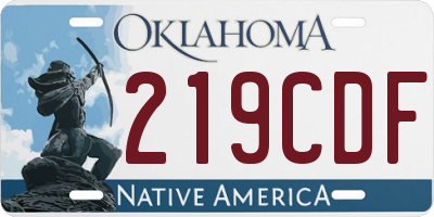 OK license plate 219CDF