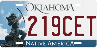 OK license plate 219CET