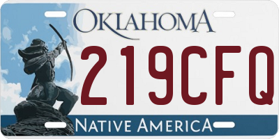 OK license plate 219CFQ