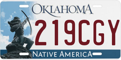OK license plate 219CGY