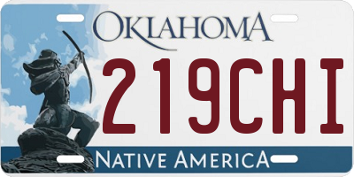OK license plate 219CHI