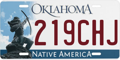 OK license plate 219CHJ