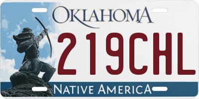 OK license plate 219CHL