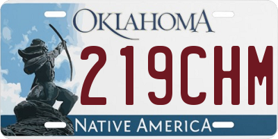 OK license plate 219CHM