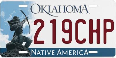 OK license plate 219CHP