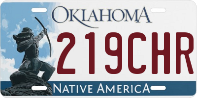 OK license plate 219CHR