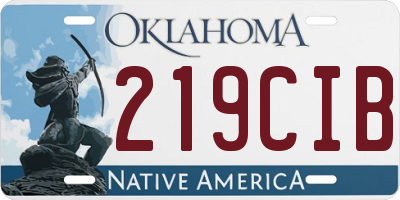OK license plate 219CIB
