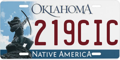 OK license plate 219CIC