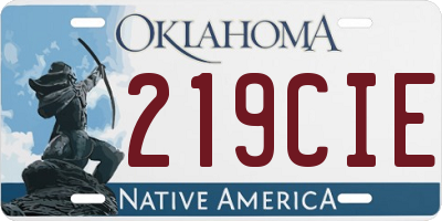 OK license plate 219CIE