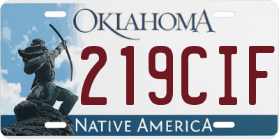 OK license plate 219CIF