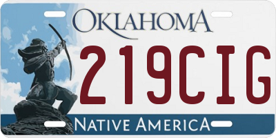 OK license plate 219CIG