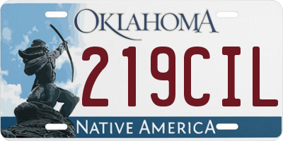 OK license plate 219CIL