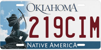 OK license plate 219CIM