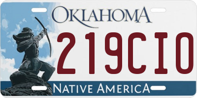 OK license plate 219CIO