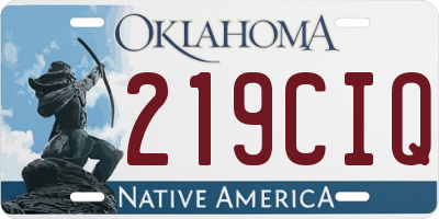 OK license plate 219CIQ