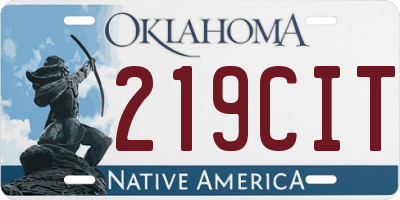OK license plate 219CIT