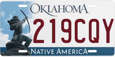 OK license plate 219CQY