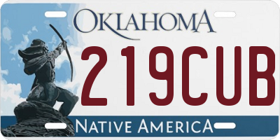 OK license plate 219CUB