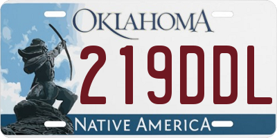 OK license plate 219DDL