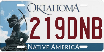 OK license plate 219DNB