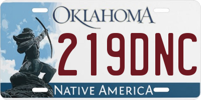OK license plate 219DNC