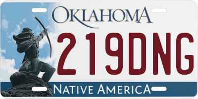 OK license plate 219DNG