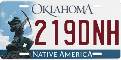 OK license plate 219DNH