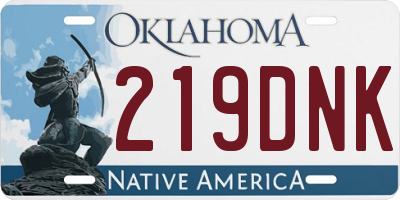 OK license plate 219DNK