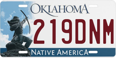 OK license plate 219DNM