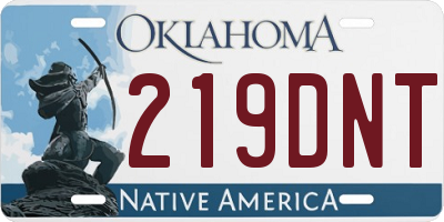 OK license plate 219DNT