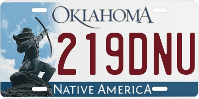 OK license plate 219DNU