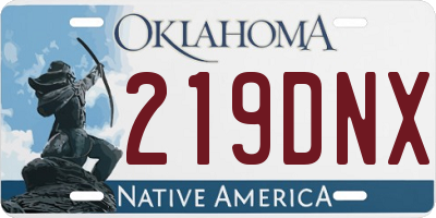 OK license plate 219DNX