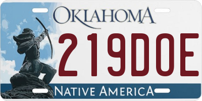 OK license plate 219DOE