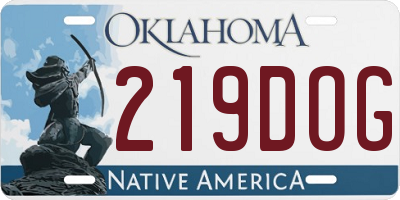 OK license plate 219DOG