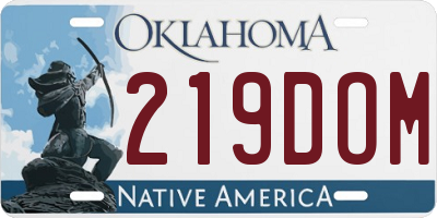 OK license plate 219DOM