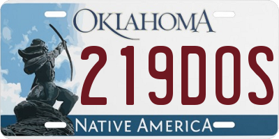 OK license plate 219DOS