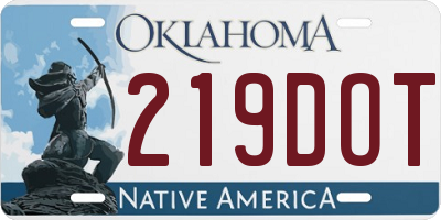 OK license plate 219DOT
