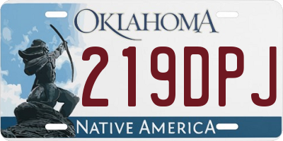 OK license plate 219DPJ