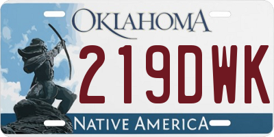 OK license plate 219DWK
