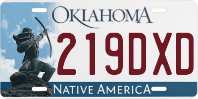 OK license plate 219DXD